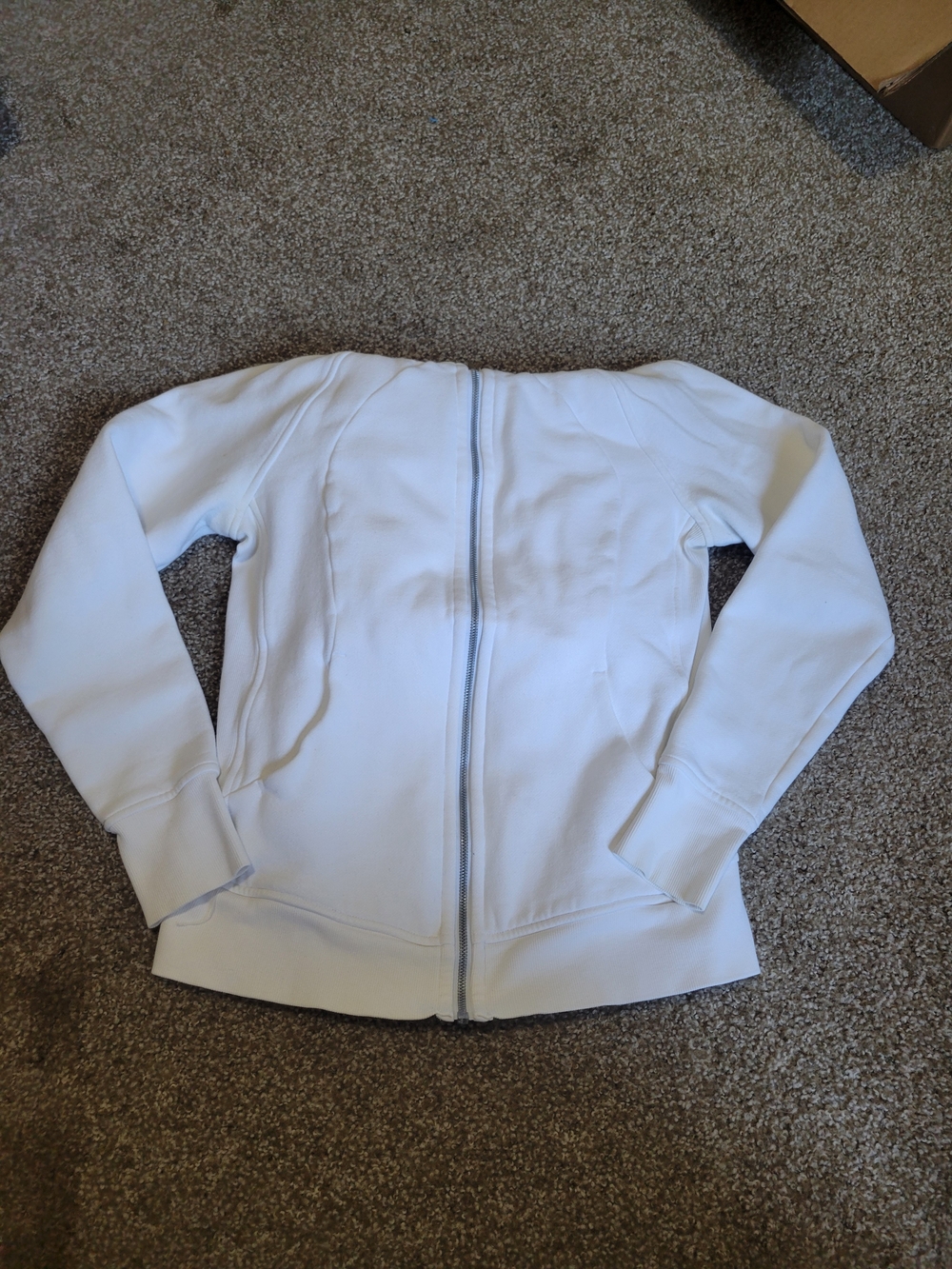 Women's White Luluemon Scuba Zip-Front Jacket
